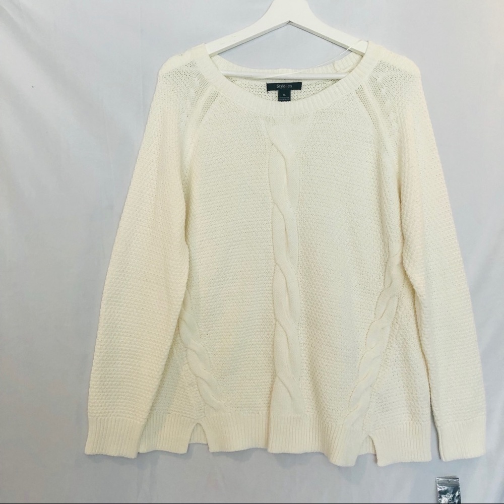 NWT Macy's Style&Co. Ivory Chunky Knit Sweater